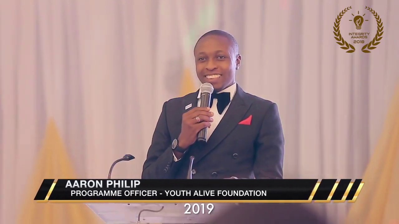 Aaron Akpu Philip delivering a closing remark at the Integrity Awards 2018.